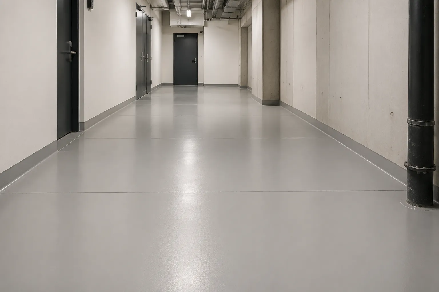 Finished seamless epoxy floor reference