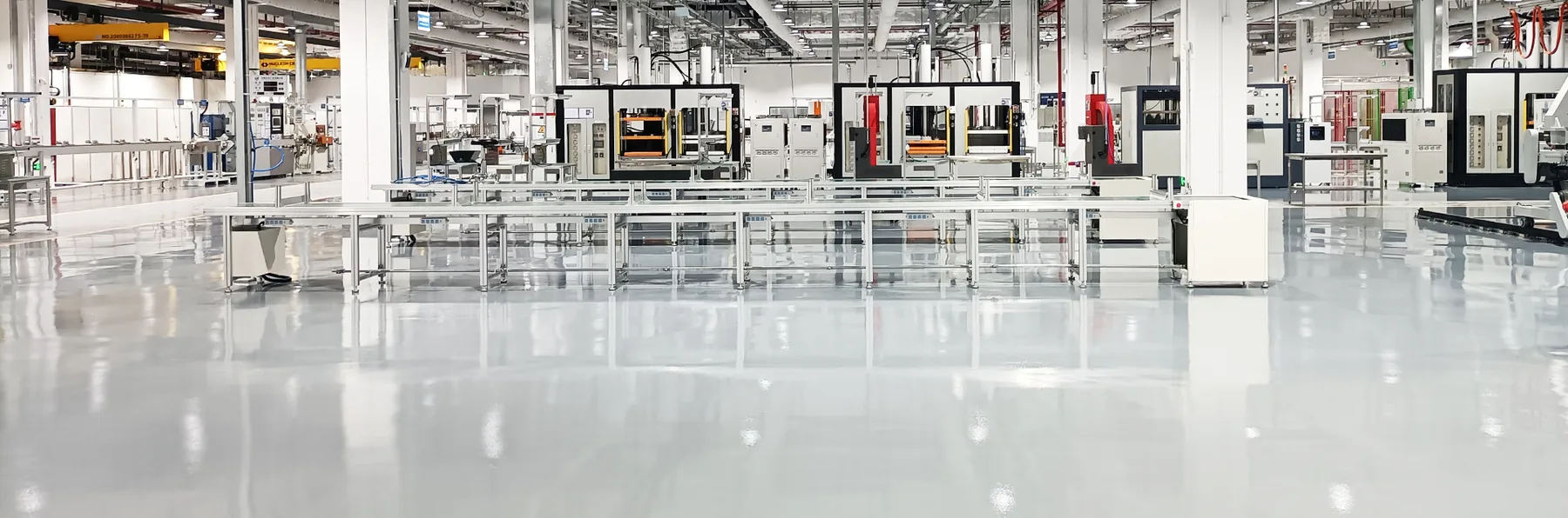 PU flooring system in an industrial facility